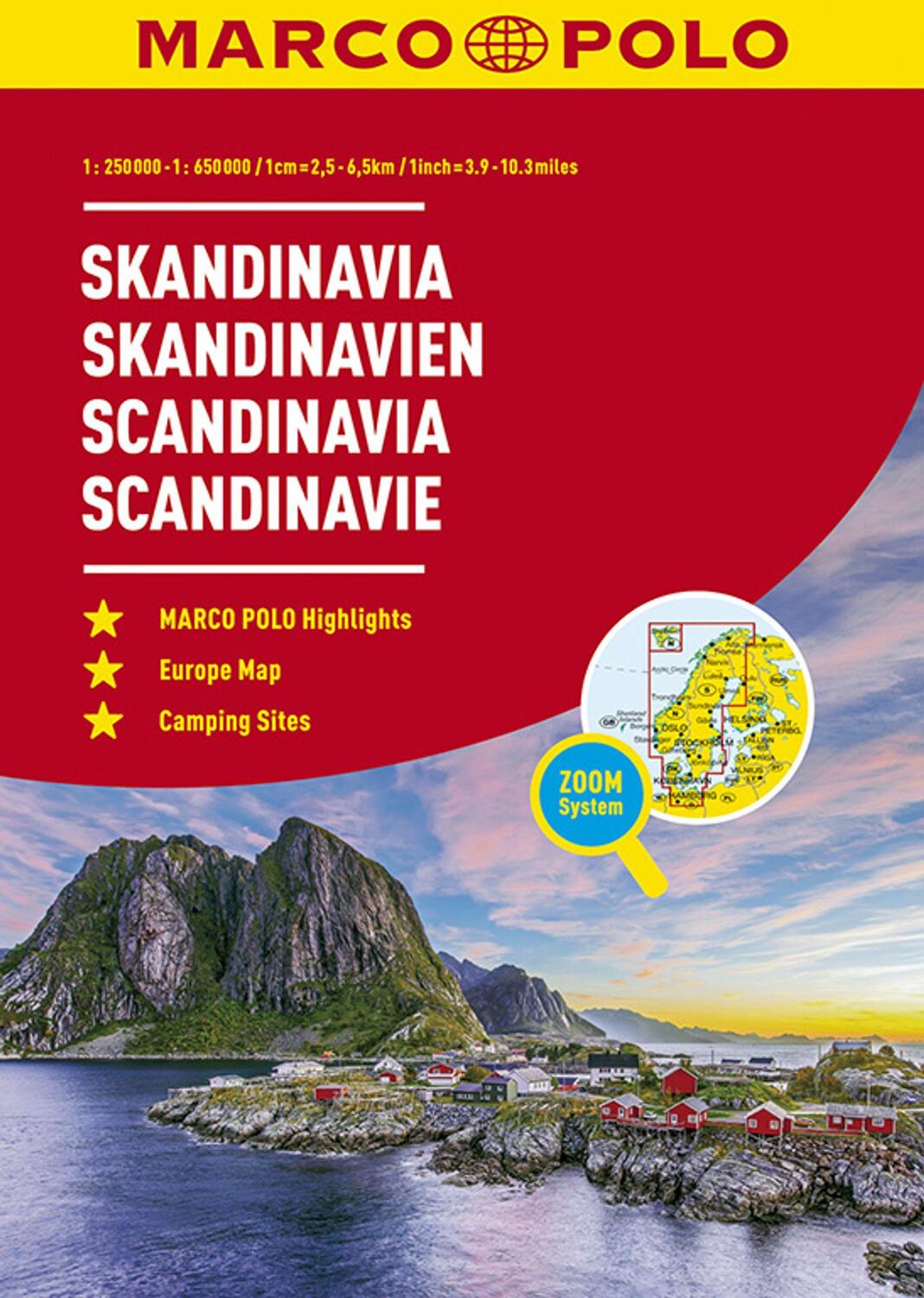 Cover: 9783829737371 | MARCO POLO Reiseatlas Skandinavien 1:250 000 / 1:650 000 mit Europa...