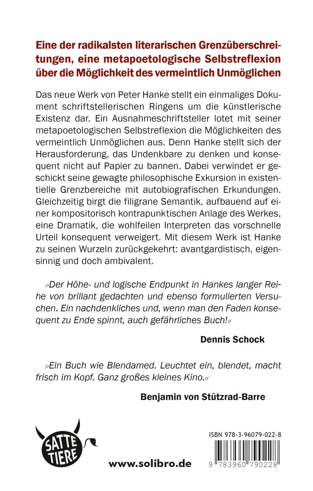 Bild: 9783960790228 | Versuch über das Nichtschreiben | Peter Hanke | Buch | 96 S. | Deutsch