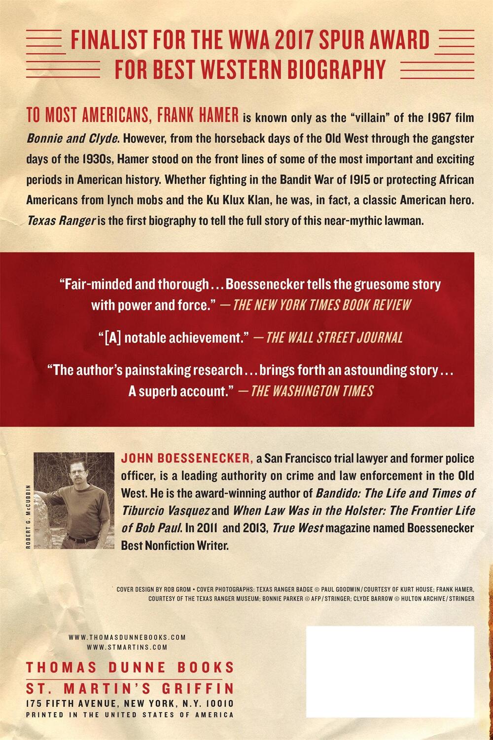 Rückseite: 9781250131591 | Texas Ranger: The Epic Life of Frank Hamer, the Man Who Killed...