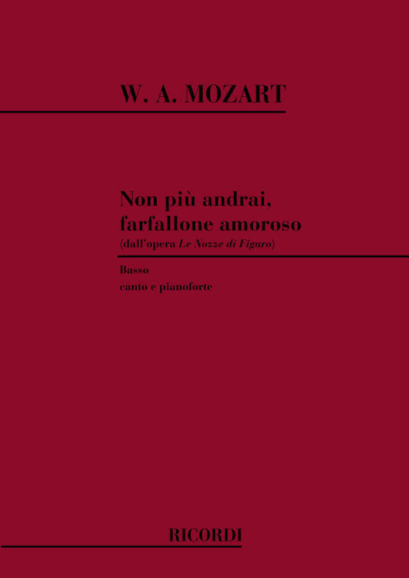 Cover: 9790041100883 | Le Nozze Di Figaro: Non Piu' Andrai Farfallone | Mozart | Partitur