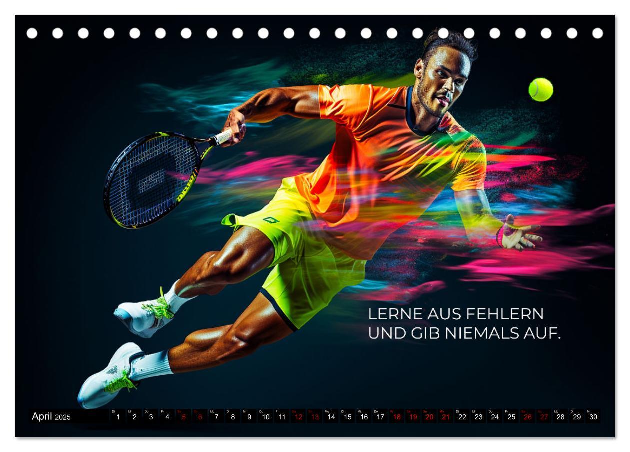 Bild: 9783383874307 | Tennis und Motivation (Tischkalender 2025 DIN A5 quer), CALVENDO...