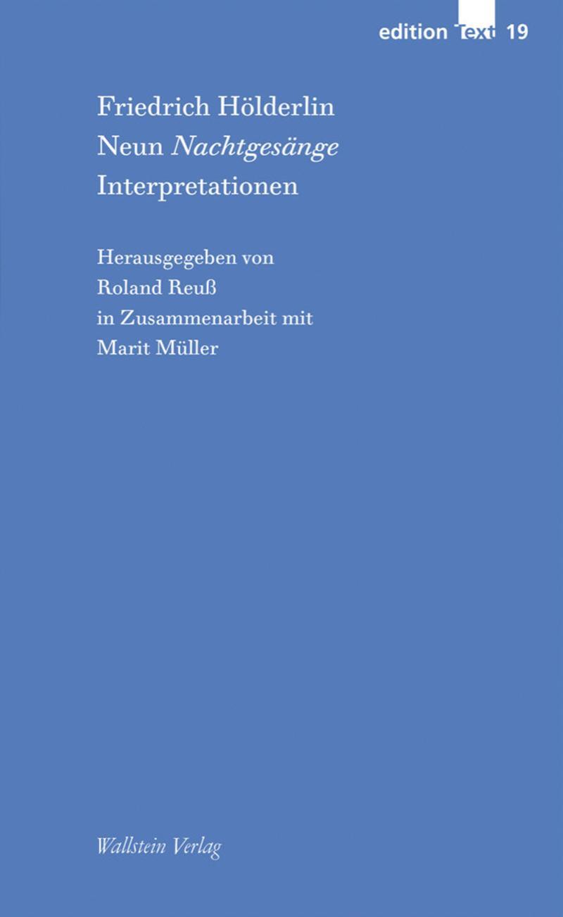 Cover: 9783835336339 | Neun Nachtgesänge | Interpretationen | Friedrich Hölderlin | Buch