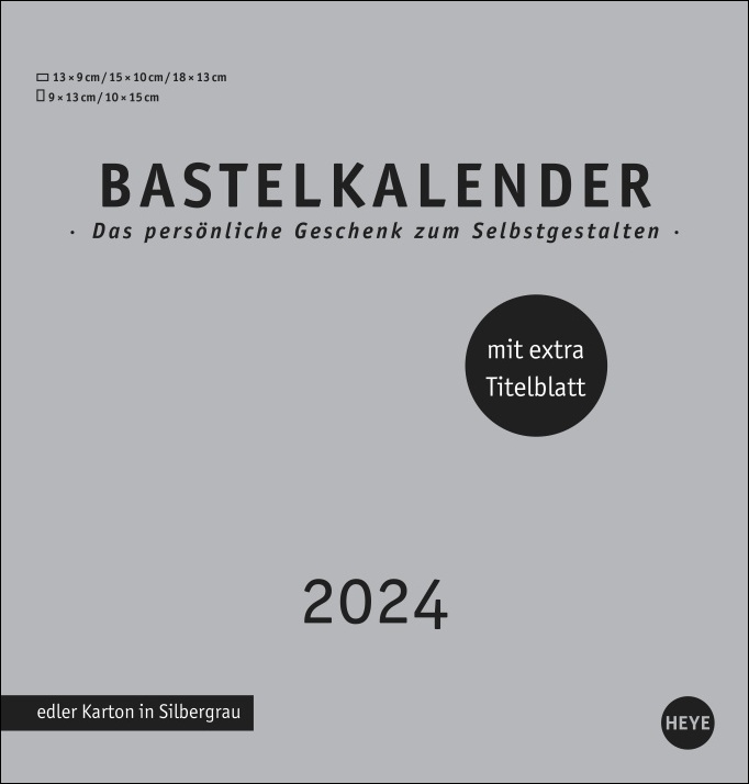 Cover: 9783756400294 | Bastelkalender 2024 Premium silbergrau mittel. Blanko-Kalender zum...