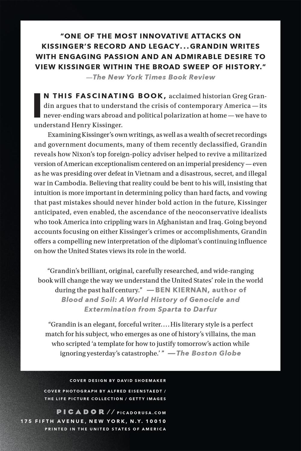 Rückseite: 9781250097170 | Kissinger's Shadow | Greg Grandin | Taschenbuch | Paperback | Englisch
