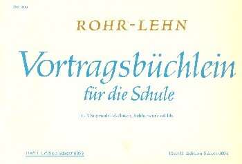 Cover: 9790001065252 | Vortragsbuchlein fur die Schule Band 1 | Franz Lehn_Heinrich Rohr