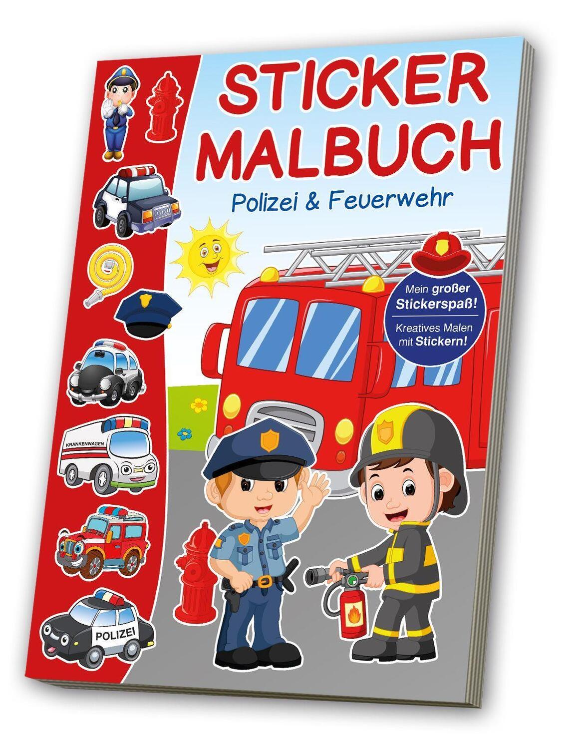 Cover: 4019393987214 | Mal- & Stickerbuch - Polizei, Feuerwehr, Rettung | Broschüre | Deutsch