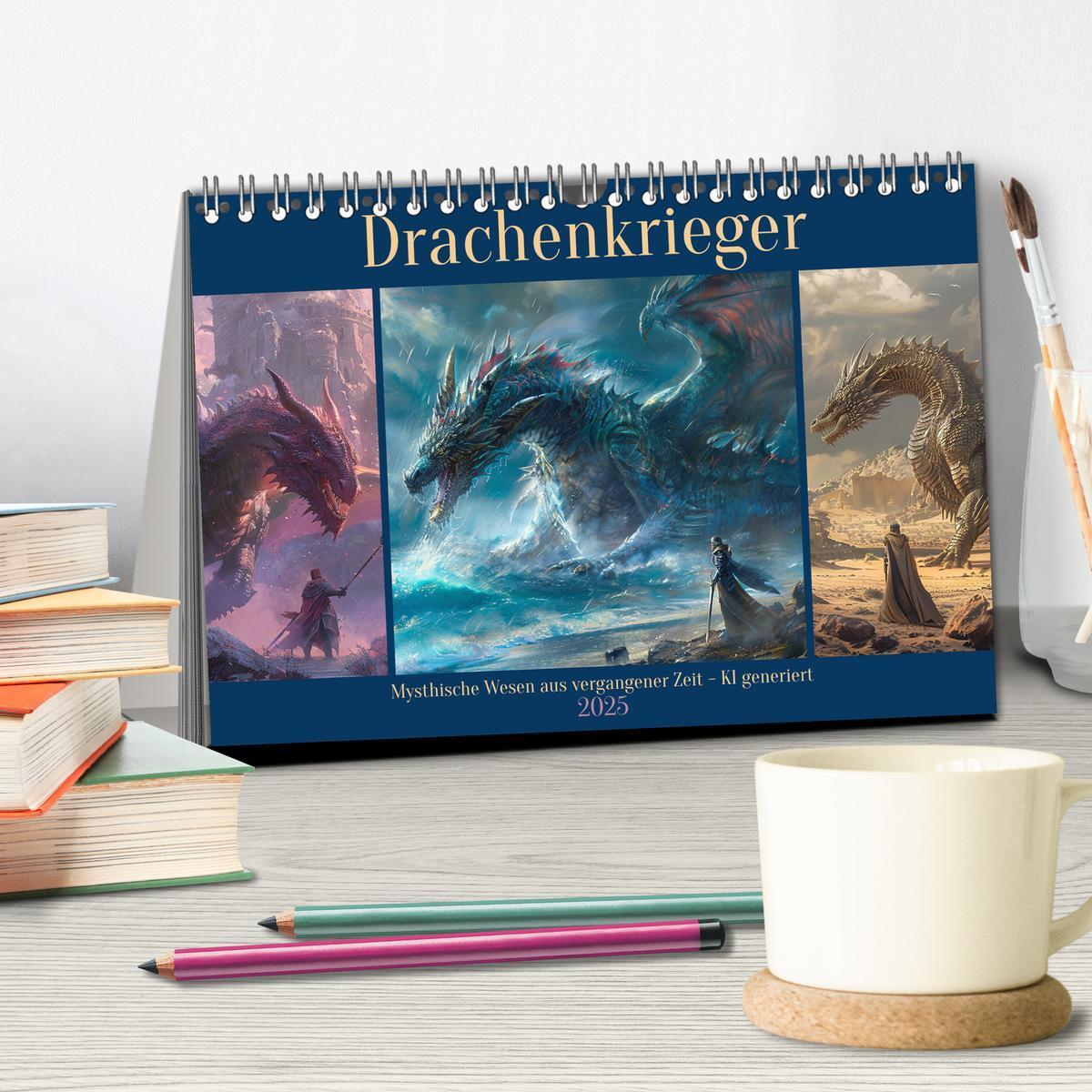 Bild: 9783383821455 | Drachenkrieger (Tischkalender 2025 DIN A5 quer), CALVENDO...