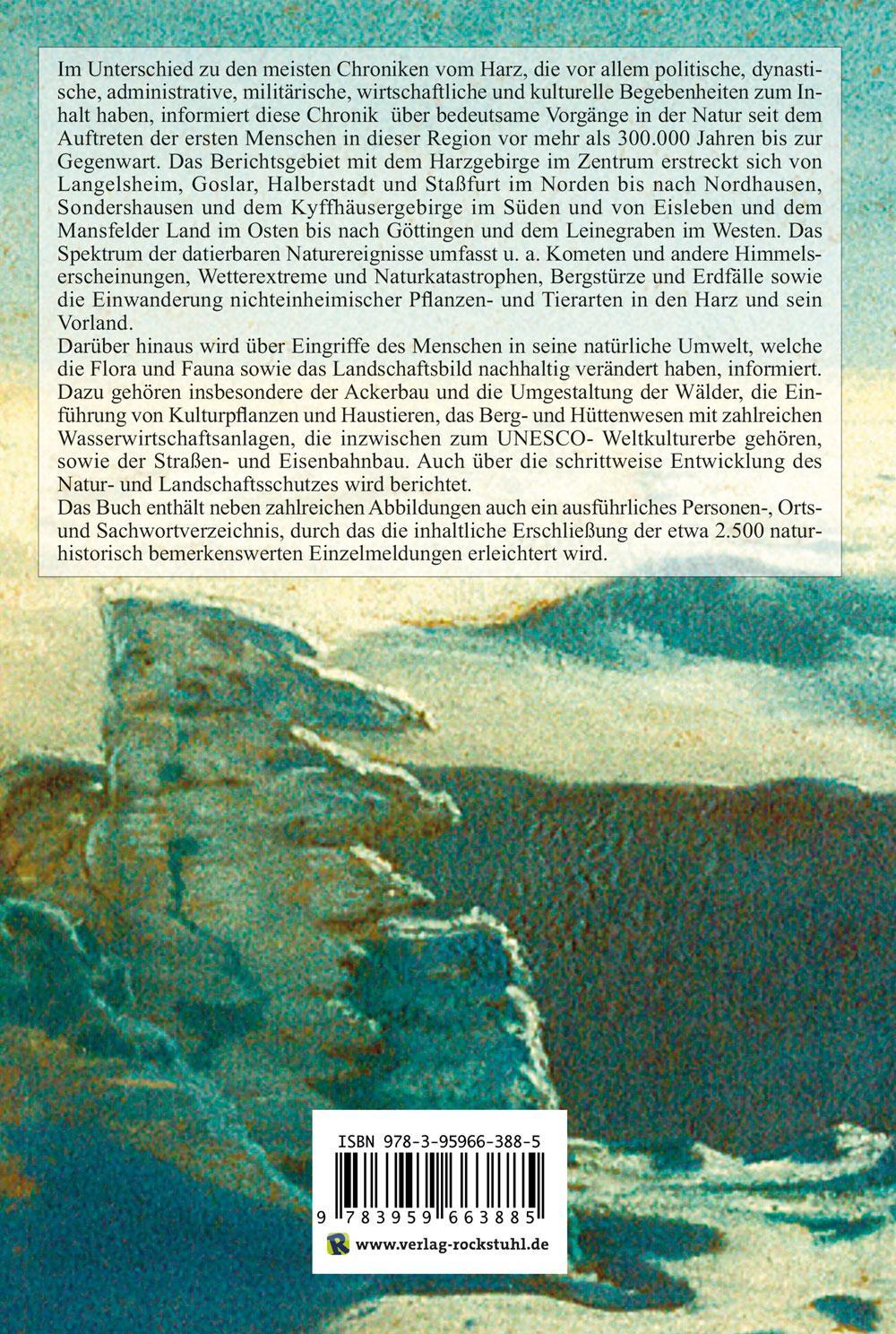 Rückseite: 9783959663885 | Naturhistorische Chronik vom HARZ und seinem Vorland | Gunter Görner