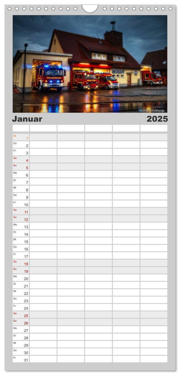 Bild: 9783457118566 | Familienplaner 2025 - HDR Einsatzfahrzeuge mit 5 Spalten...