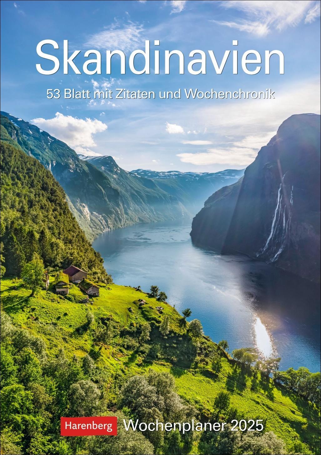 Cover: 9783840033537 | Skandinavien Wochenplaner 2025 - 53 Blatt mit Zitaten und...