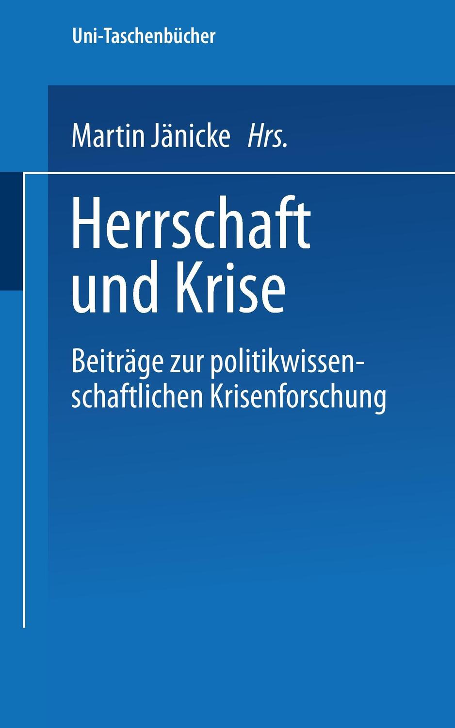Cover: 9783531111636 | Herrschaft und Krise | Martin Jänicke | Taschenbuch | Paperback | viii