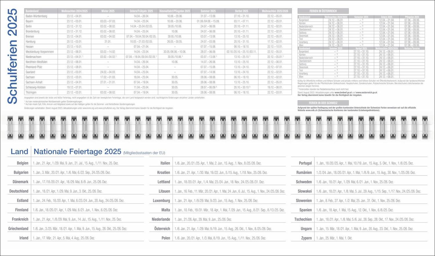 Bild: 9783756406500 | Wochenquerplaner, blau 2025 | Heye | Kalender | Bürokalender Heye