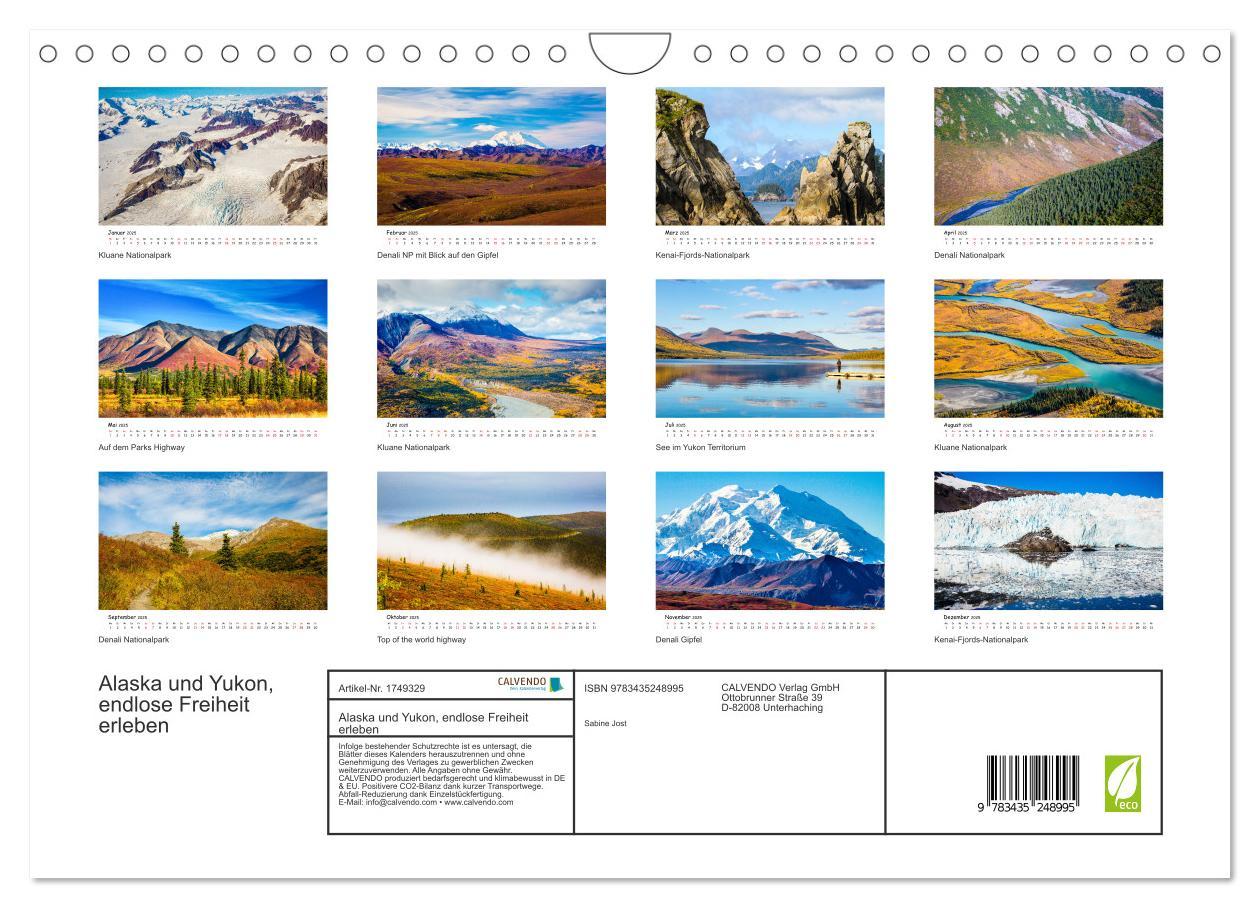 Bild: 9783435248995 | Alaska und Yukon, endlose Freiheit erleben (Wandkalender 2025 DIN...