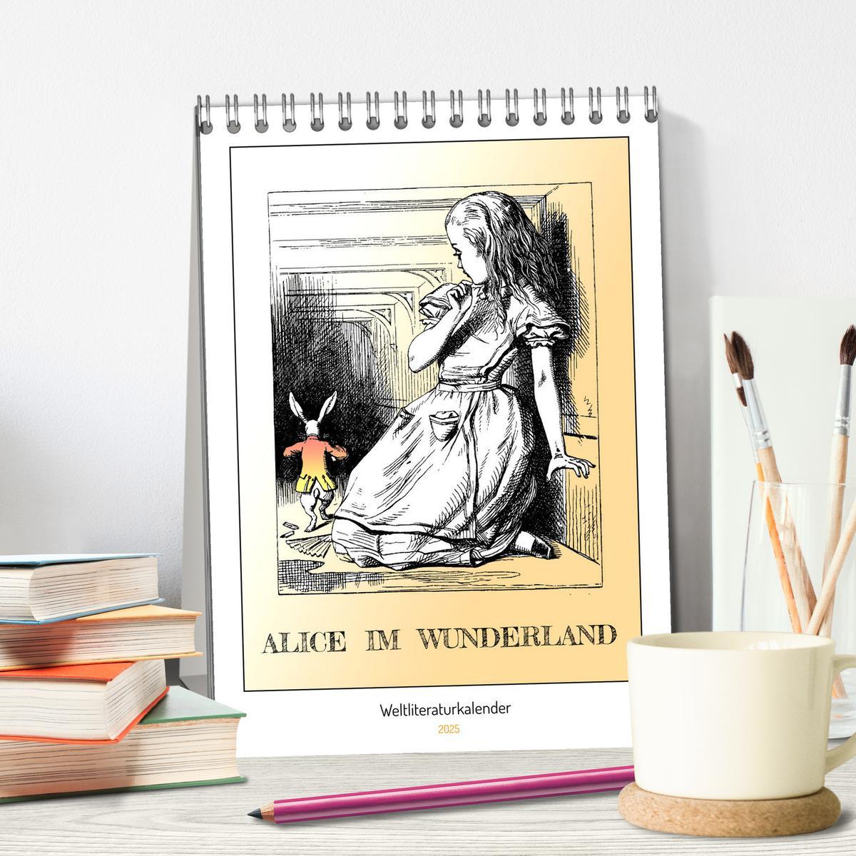 Bild: 9783435922192 | Alice im Wunderland - Weltliteraturkalender (Tischkalender 2025 DIN...