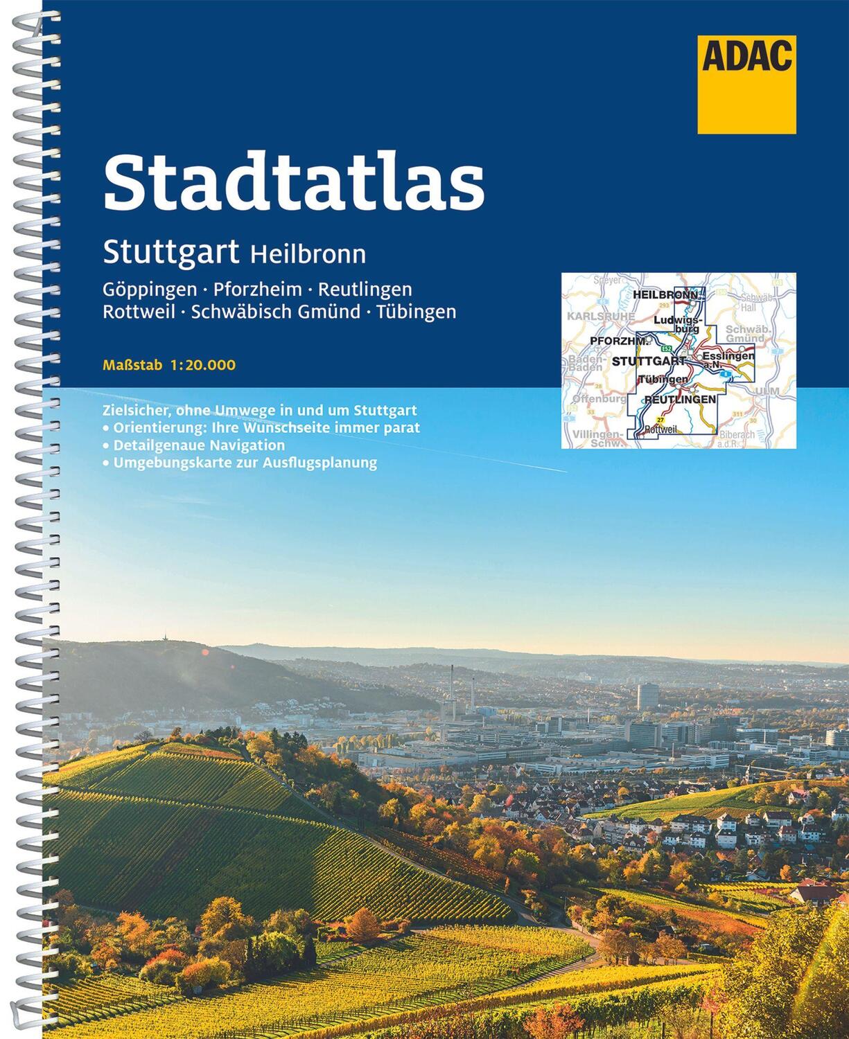 Cover: 9783826425103 | ADAC Stadtatlas Stuttgart, Heilbronn 1:20.000 | Taschenbuch | Deutsch