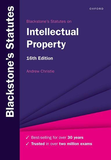 Cover: 9780192858542 | Blackstone's Statutes on Intellectual Property | Andrew Christie