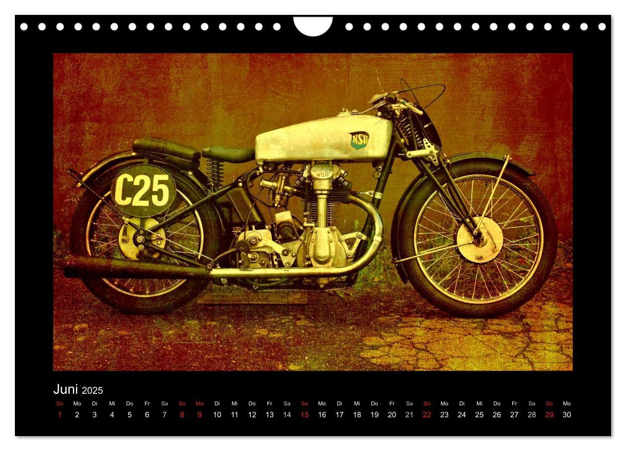 Bild: 9783435839957 | Motorrad Oldtimer (Wandkalender 2025 DIN A4 quer), CALVENDO...