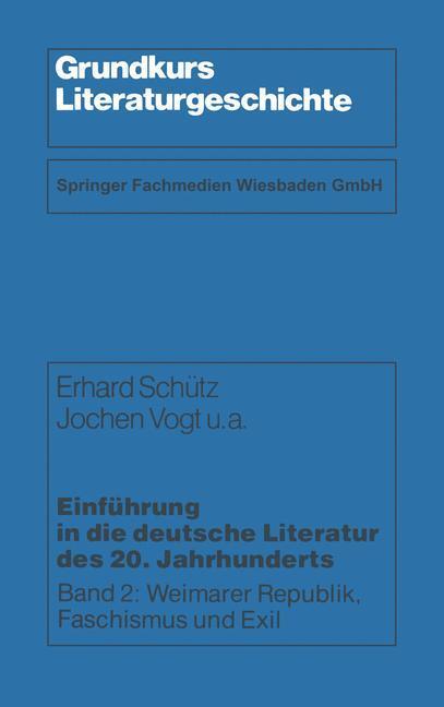 Cover: 9783531114248 | Einführung in die deutsche Literatur des 20. Jahrhunderts | Buch