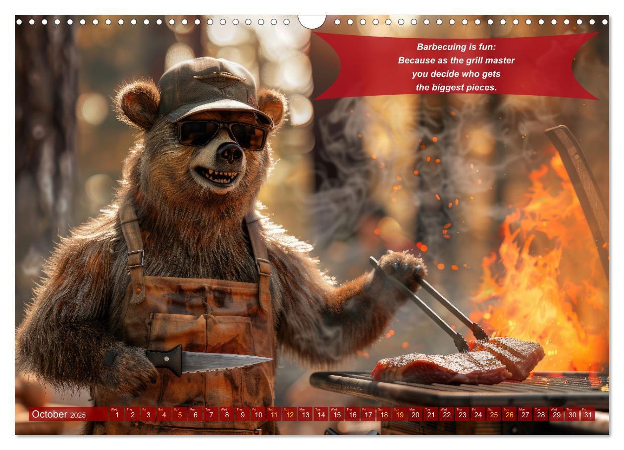 Bild: 9781325989546 | Funny charming animals as barbecue chef (Wall Calendar 2025 DIN A3...