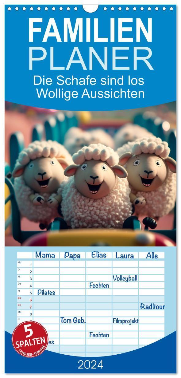 Cover: 9783383660924 | Familienplaner 2024 - Die Schafe sind los Wollige Aussichten mit 5...