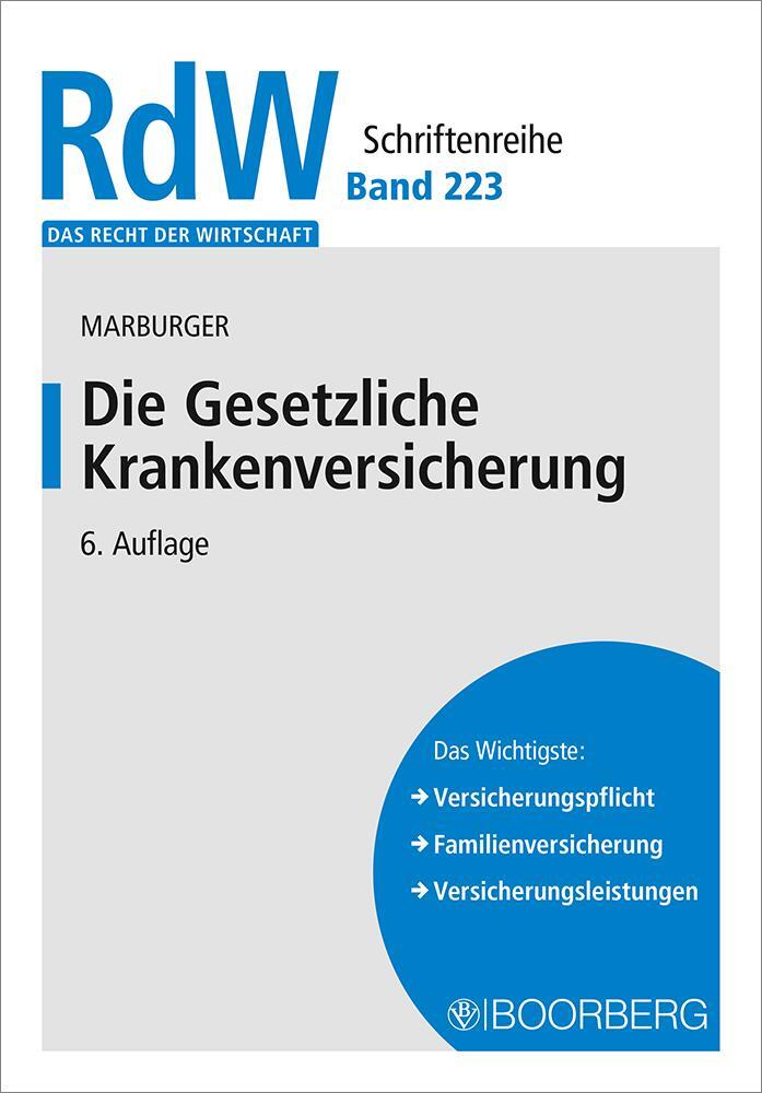 Cover: 9783415067691 | Die Gesetzliche Krankenversicherung | Horst Marburger | Taschenbuch