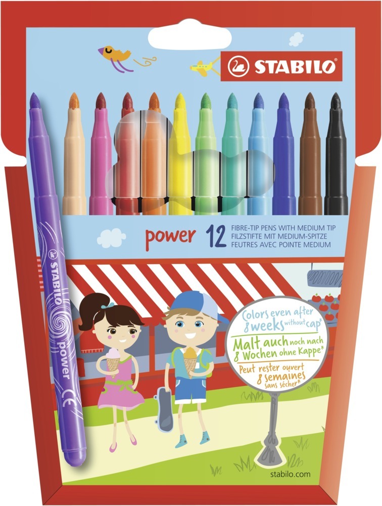 Cover: 3168070280122 | Filzstift - STABILO power - 12er Pack - mit 12 verschiedenen Farben