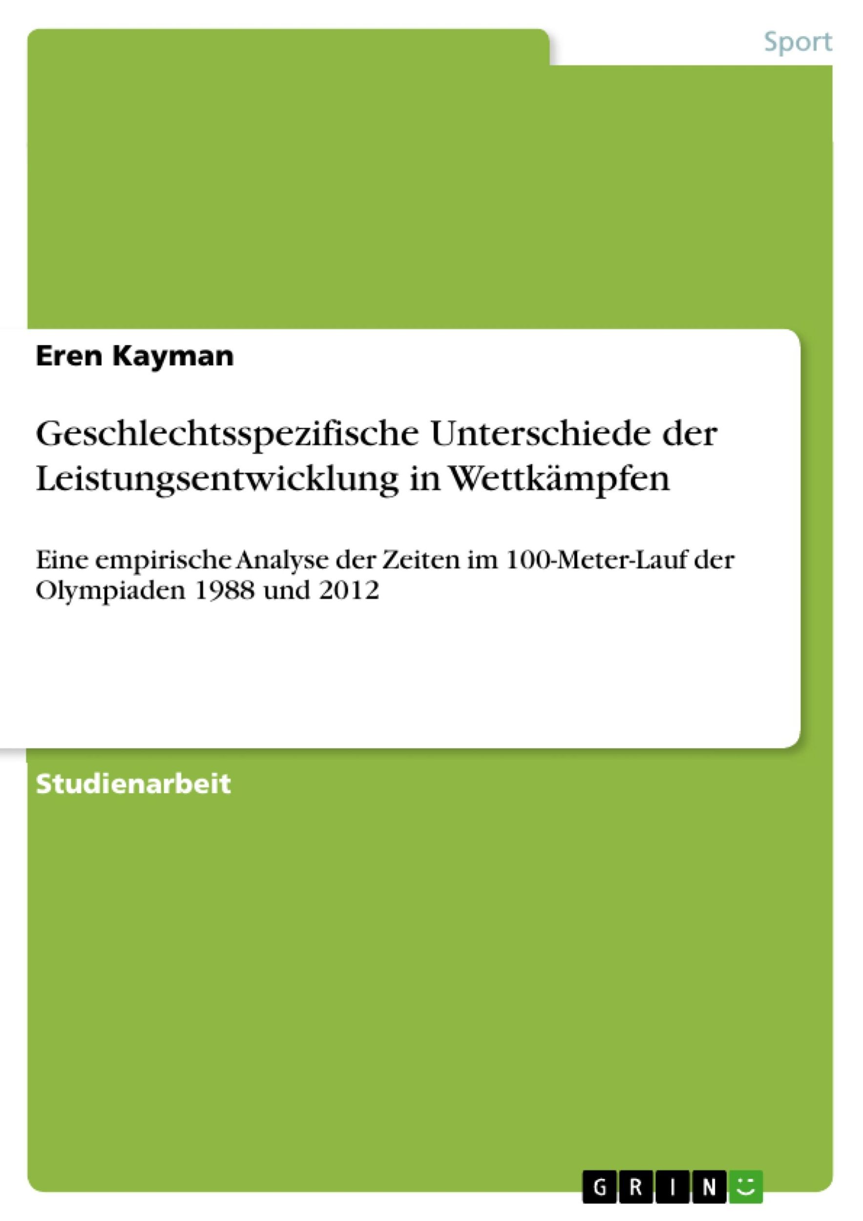 Cover: 9783668377707 | Geschlechtsspezifische Unterschiede der Leistungsentwicklung in...