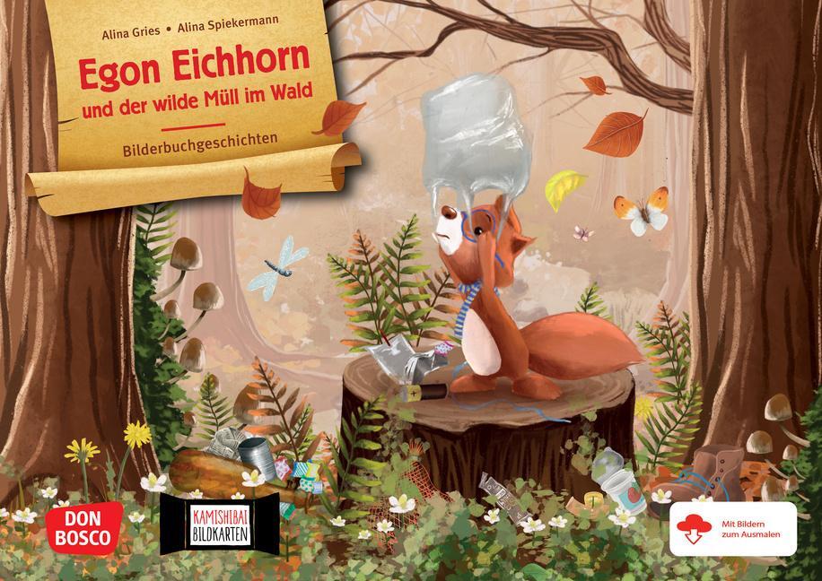 Cover: 4260694922576 | Egon Eichhorn und der wilde Müll im Wald. Kamishibai Bildkartenset