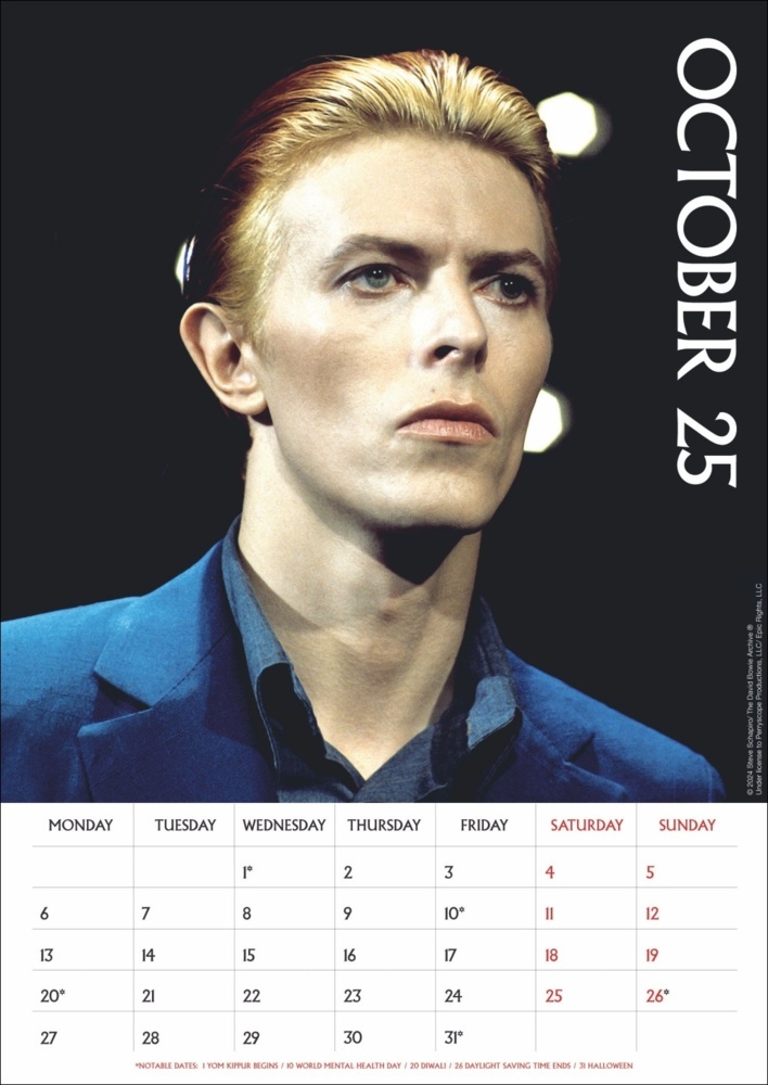 Bild: 9783840196713 | David Bowie Posterkalender 2025 | Kalender | Spiralbindung | 14 S.