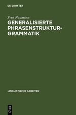 Cover: 9783484302129 | Generalisierte Phrasenstrukturgrammatik | Sven Naumann | Buch | ISSN