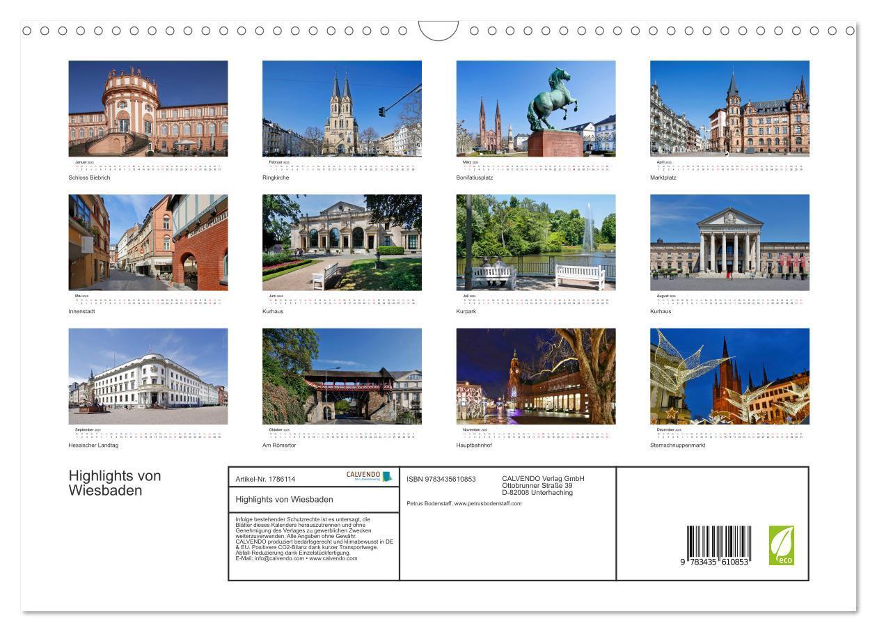 Bild: 9783435610853 | Highlights von Wiesbaden (Wandkalender 2025 DIN A3 quer), CALVENDO...