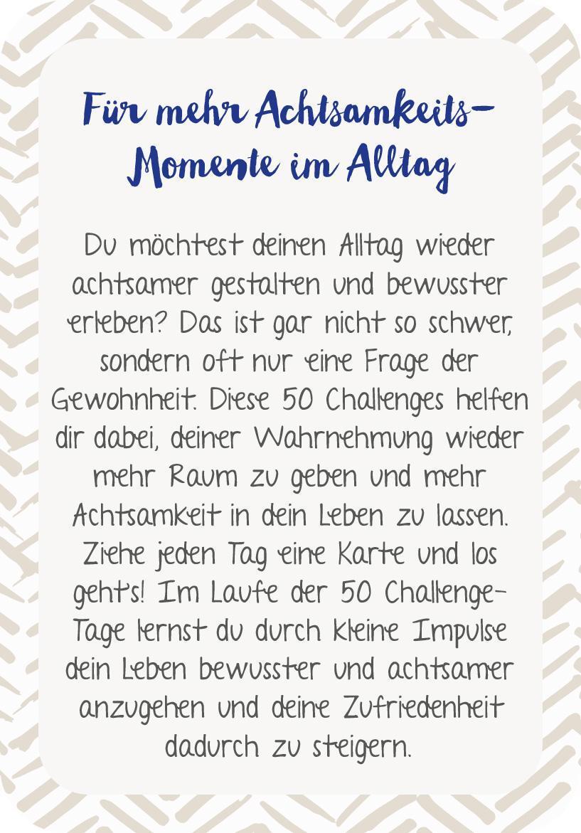 Bild: 9783845839035 | Die 50-Tage-Achtsamkeits-Challenge | 50 Ideen für den Alltag | Buch