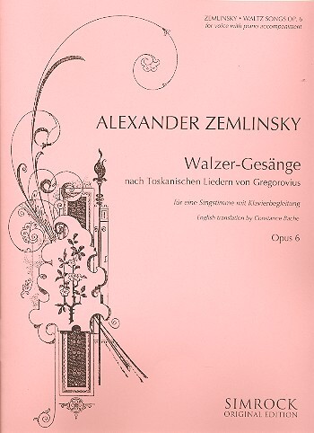 Cover: 9790221100795 | Waltz Songs op. 6 | nach toskanischen Liedern von Gregorovius | Buch