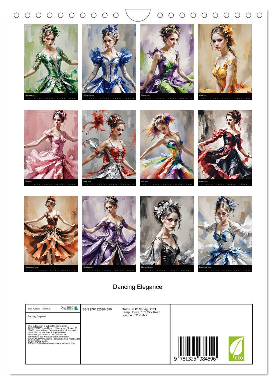 Bild: 9781325984596 | Dancing Elegance (Wall Calendar 2025 DIN A4 portrait), CALVENDO 12...