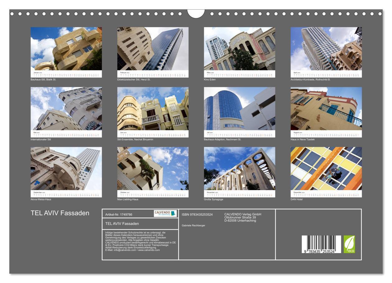 Bild: 9783435253524 | TEL AVIV Fassaden (Wandkalender 2025 DIN A3 quer), CALVENDO...