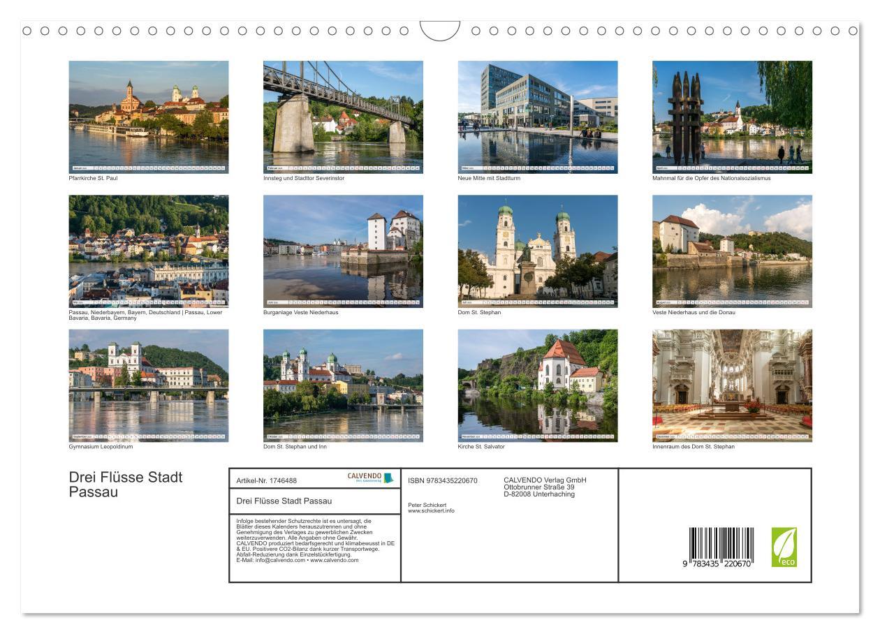 Bild: 9783435220670 | Drei Flüsse Stadt Passau (Wandkalender 2025 DIN A3 quer), CALVENDO...