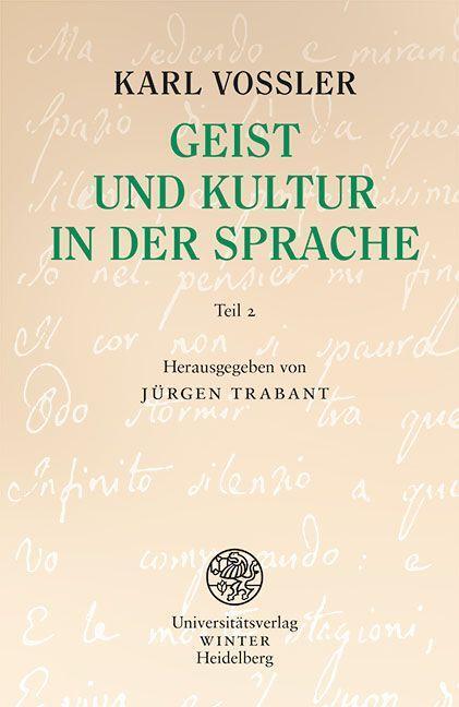 Cover: 9783825349820 | Geist und Kultur in der Sprache | Karl Vossler | Taschenbuch | 189 S.