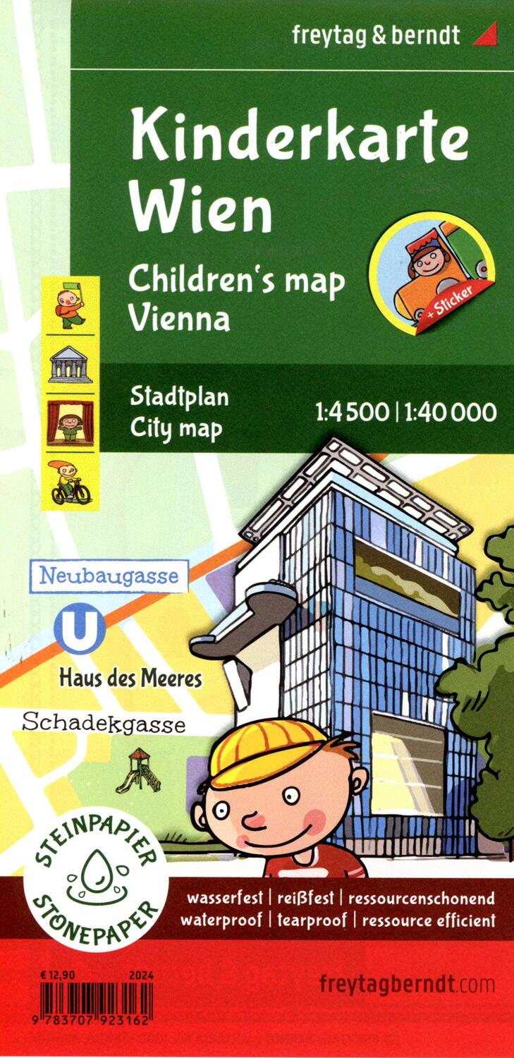 Cover: 9783707923162 | Kinderkarte Wien, Stadtplan 1:40.000, freytag &amp; berndt | Fürnhammer