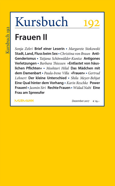 Cover: 9783961960002 | Kursbuch 192 | Frauen II | Peter Felixberger (u. a.) | Taschenbuch