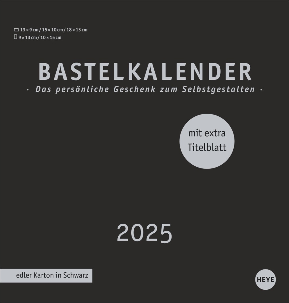 Cover: 9783756407965 | Premium-Bastelkalender schwarz mittel 2025 | Kalender | Spiralbindung