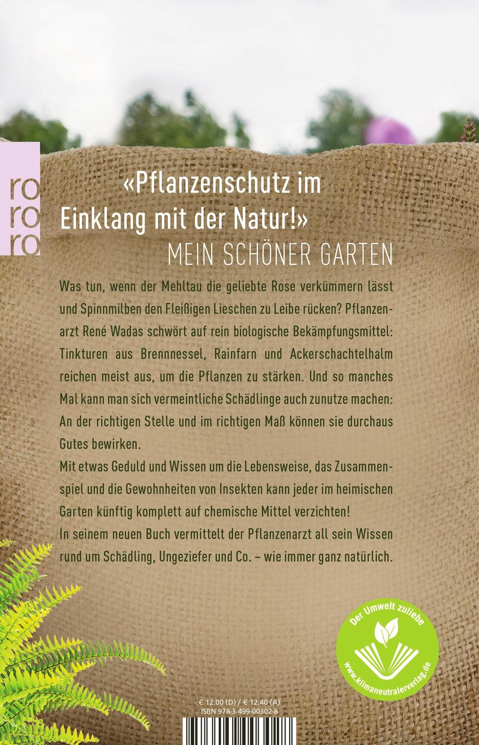 Rückseite: 9783499003028 | Der Pflanzenarzt: Ein gesunder Garten ohne Chemie | René Wadas | Buch