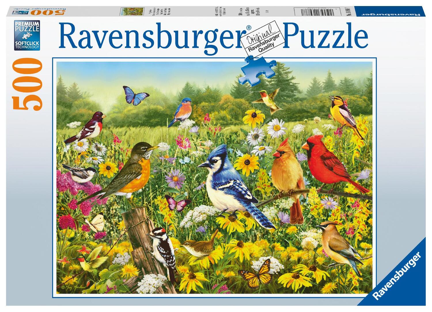 Cover: 4005556169887 | Ravensburger Puzzle 16988 Vogelwiese 500 Teile Puzzle | Spiel | 2022