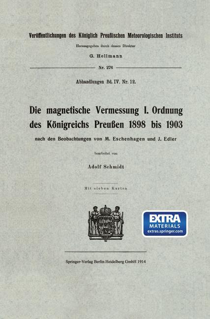 Cover: 9783662240526 | Die magnetische Vermessung I. Ordnung des Königreichs Preußen 1898...