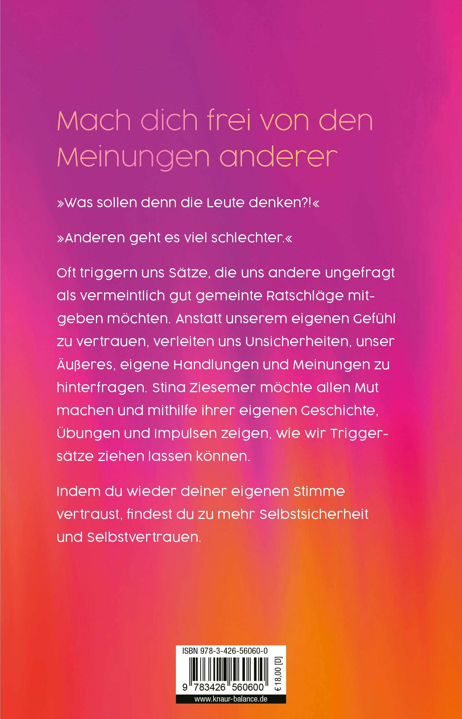 Rückseite: 9783426560600 | 'Stell dich nicht so an!' | Triggersätze, die du ziehen lassen darfst