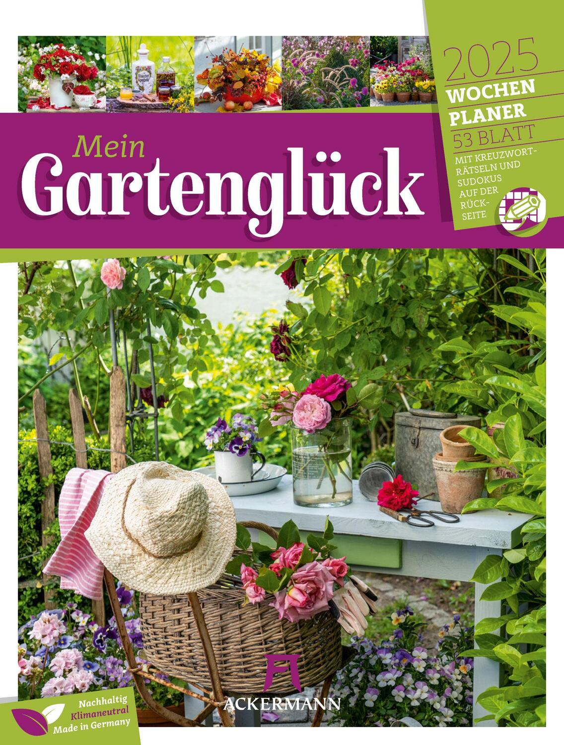 Cover: 9783838425993 | Gartenglück - Wochenplaner Kalender 2025 | Ackermann Kunstverlag