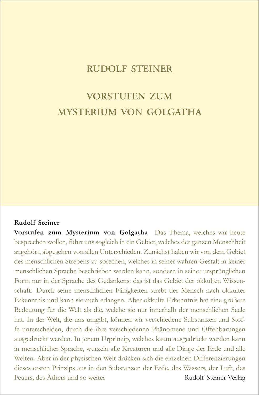 Cover: 9783727415210 | Vorstufen zum Mysterium von Golgatha | Rudolf Steiner | Buch | Deutsch