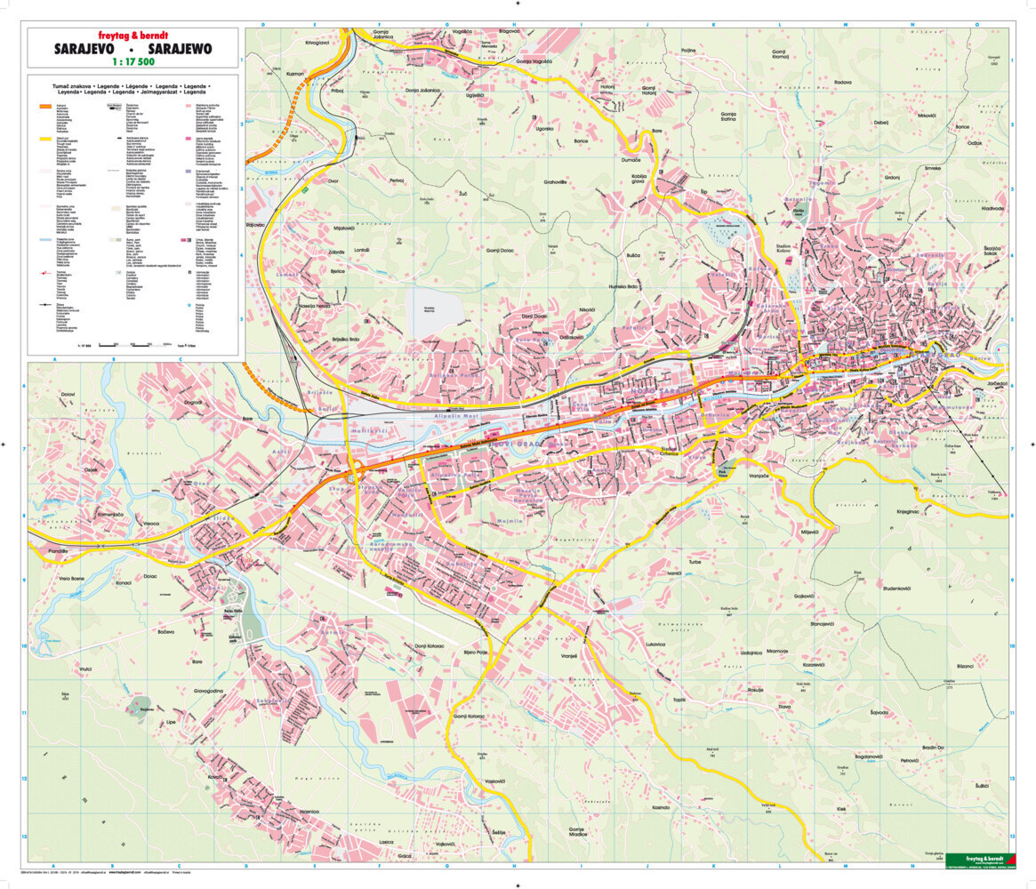 Bild: 9783850841641 | Sarajewo, Stadtplan 1:17.500. Sarajevo | Freytag-Berndt und Artaria KG