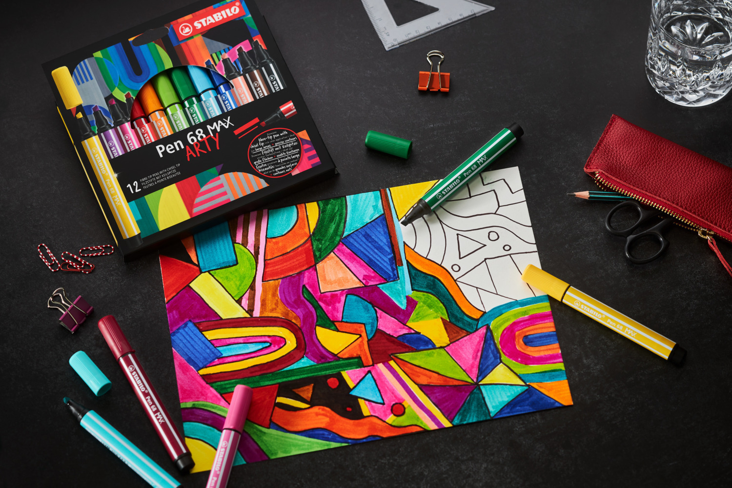 Bild: 4006381589994 | STABILO Pen 68 MAX - ARTY - 4er Pack - mit 4 verschiedenen Farben