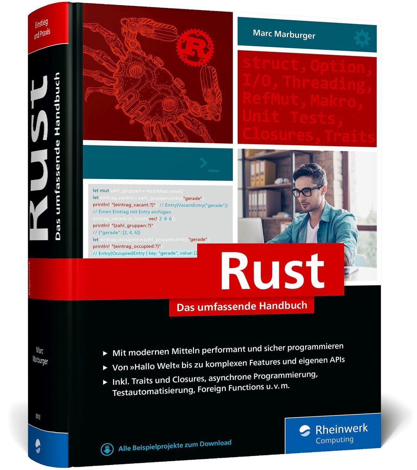 Cover: 9783836290180 | Rust | Marc Marburger | Buch | Rheinwerk Computing | 1016 S. | Deutsch