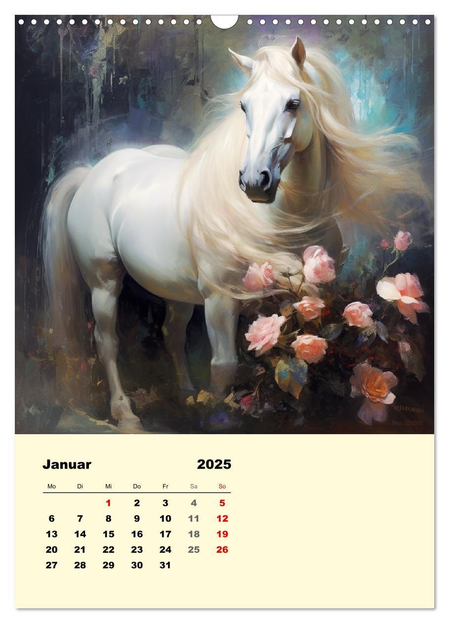 Bild: 9783435870998 | Pferde im romantischen Barockstil (Wandkalender 2025 DIN A3 hoch),...